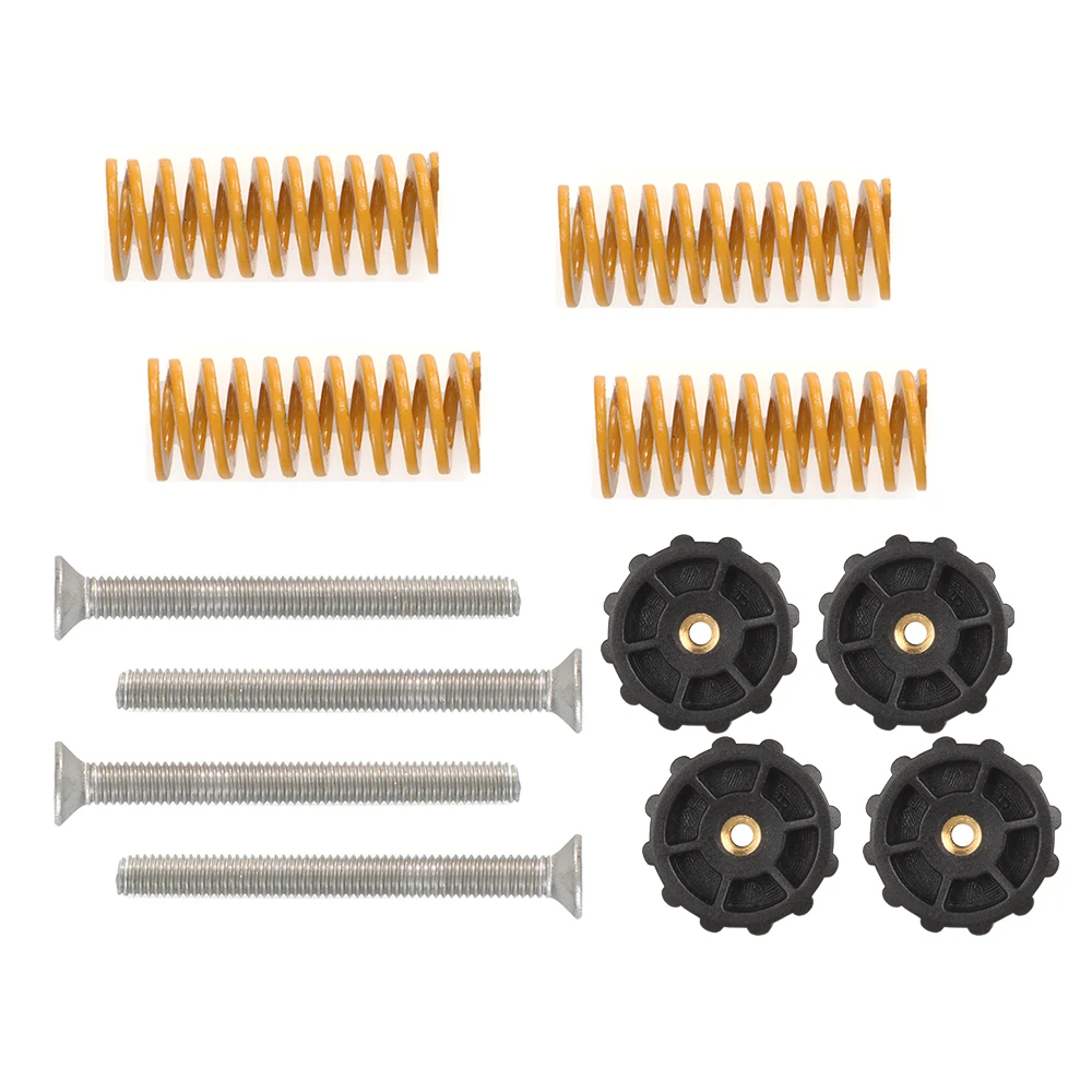 3DSWAY 3D Printer Part M3 M4 Hotbed Nut Spring Screw Leveling Kit Heated Bed Platform Level Spring Accessories for CR-10 Ender 3 - 4