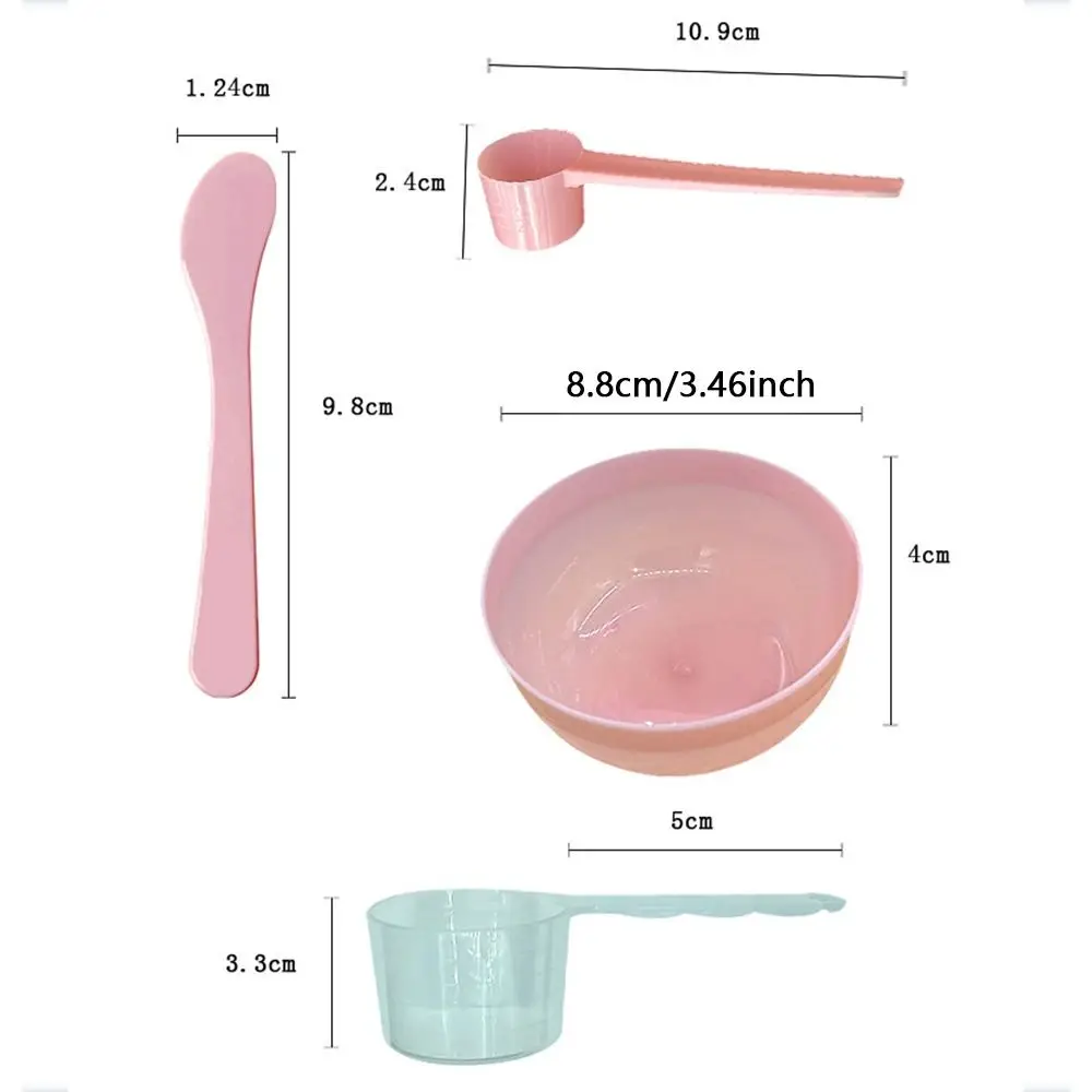4Pcs/Set Makeup Tools DIY Face Mask Mixing Bowl Set Mini Plastic Facial Mask Spatula Tool Reusable Soft Beauty