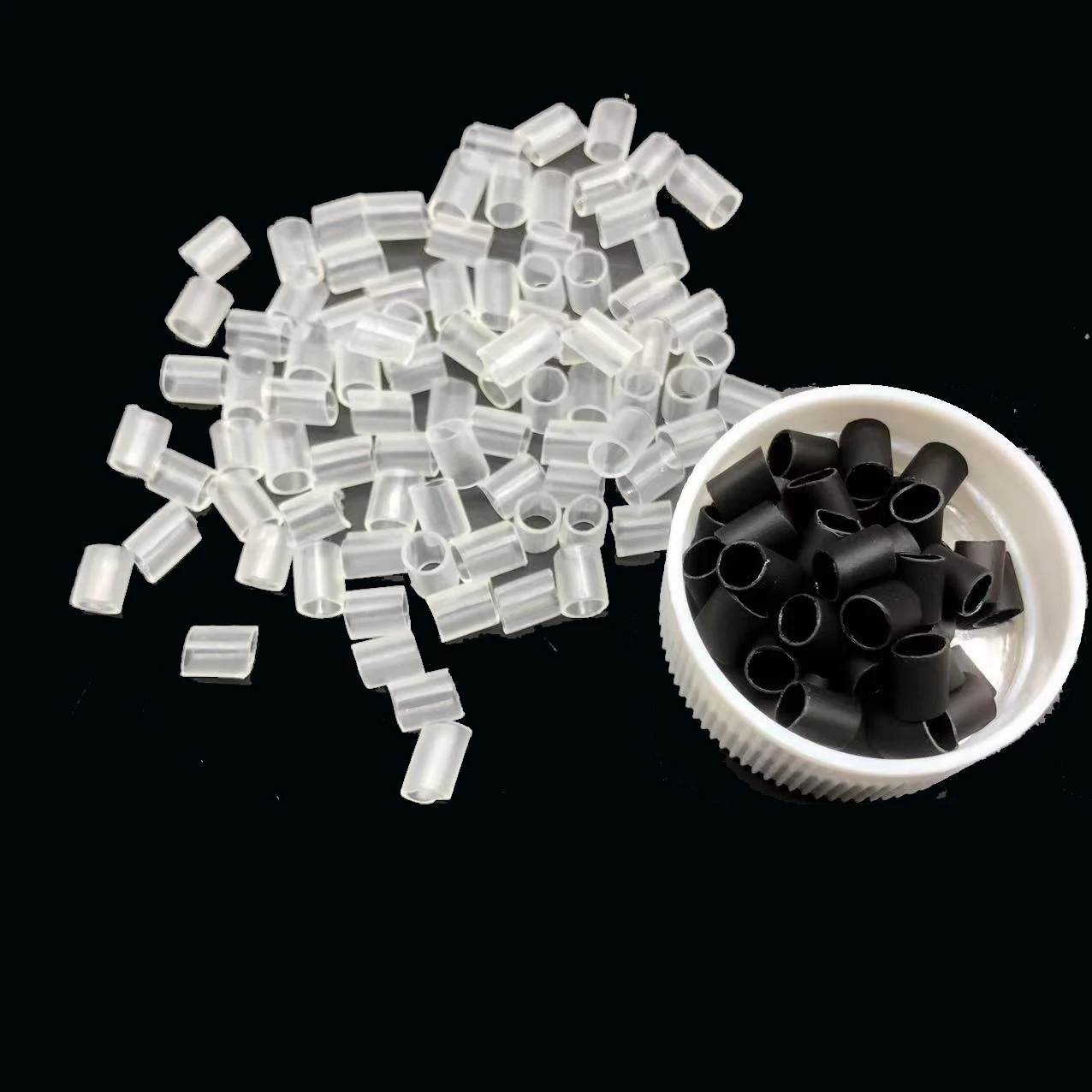 열 수축 Tube500pcs 머리 확장 열 수축 튜브 접착제 투명 색상 5535mm 퓨전 헤어 액세서리 도구