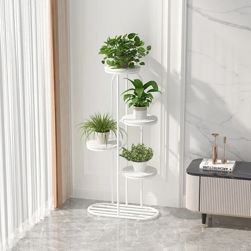 Creative Flower Pot Stand Iron Plant Display Holder Living Room Floor Storage Rack Balcony Modern Indoor Organizer Decorative