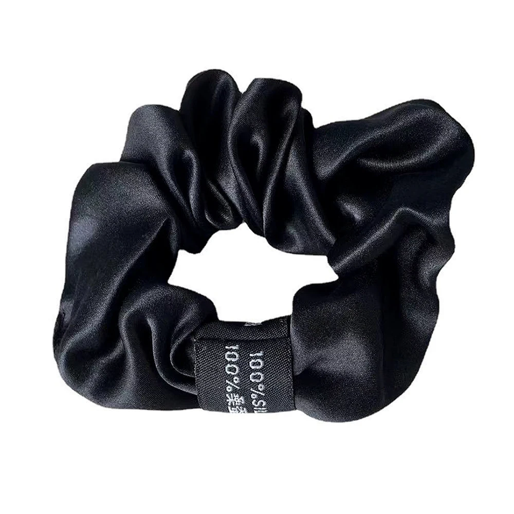 Luxurious Mulberry Silk Large Hair Scrunchies – Pure Color 19 Momme 3.5CM