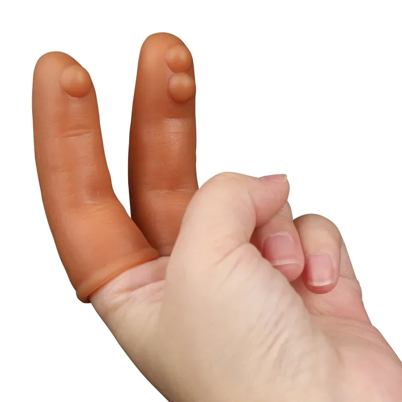 Double Finger Sleeve Reusable Safe Anal Prostata G Spot Massage Liquid Silicone SM Exotic Sex Toys for Couple Adult Masturbation