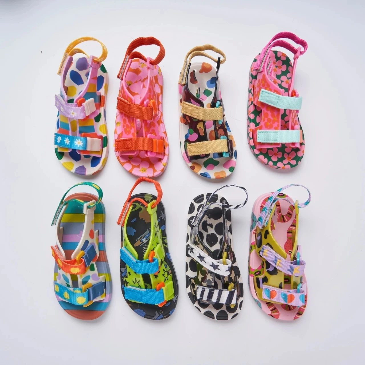 여성용 미니 멜리사 비치 플랫 샌들, 트렌디 브랜드 EVA 샌들, 여름 2024 야외 캐주얼 하우스 샌들, 욕실 신발 