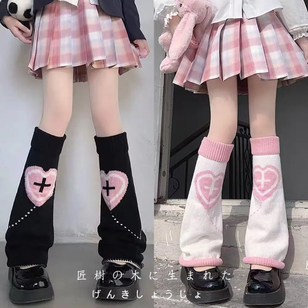 

Y2K Hot Girl Medium Tube Knitted Pile Up Stocking Girls' Warm Wide Leg Cover Korea Japan