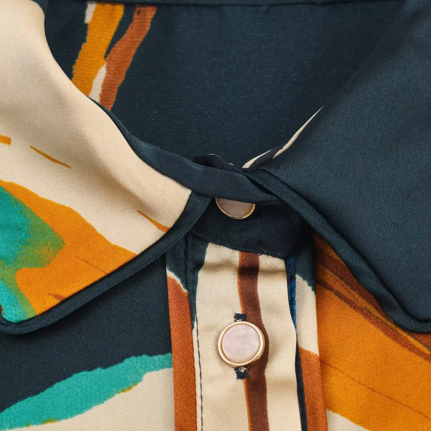 Women's Fashion Vintage Printed Shirt Female Spring Autumn New Loose Casual Long Sleeved Single Breasted Shirt Lady Commut Top