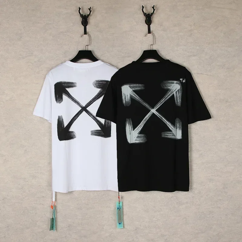 

OFF Luxury Tshirt EU Size T-shirt Male Tees 100% Cotton Short Sleeve Retro For Men Comfortable T-shirts White Clothes T Shirt