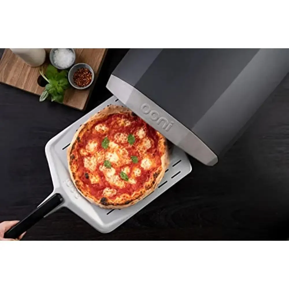 12" Perforated Pizza Peel Bundle with Portable Gas Pizza Oven Professional Prep Easy to Use 60 Second Efficient Save