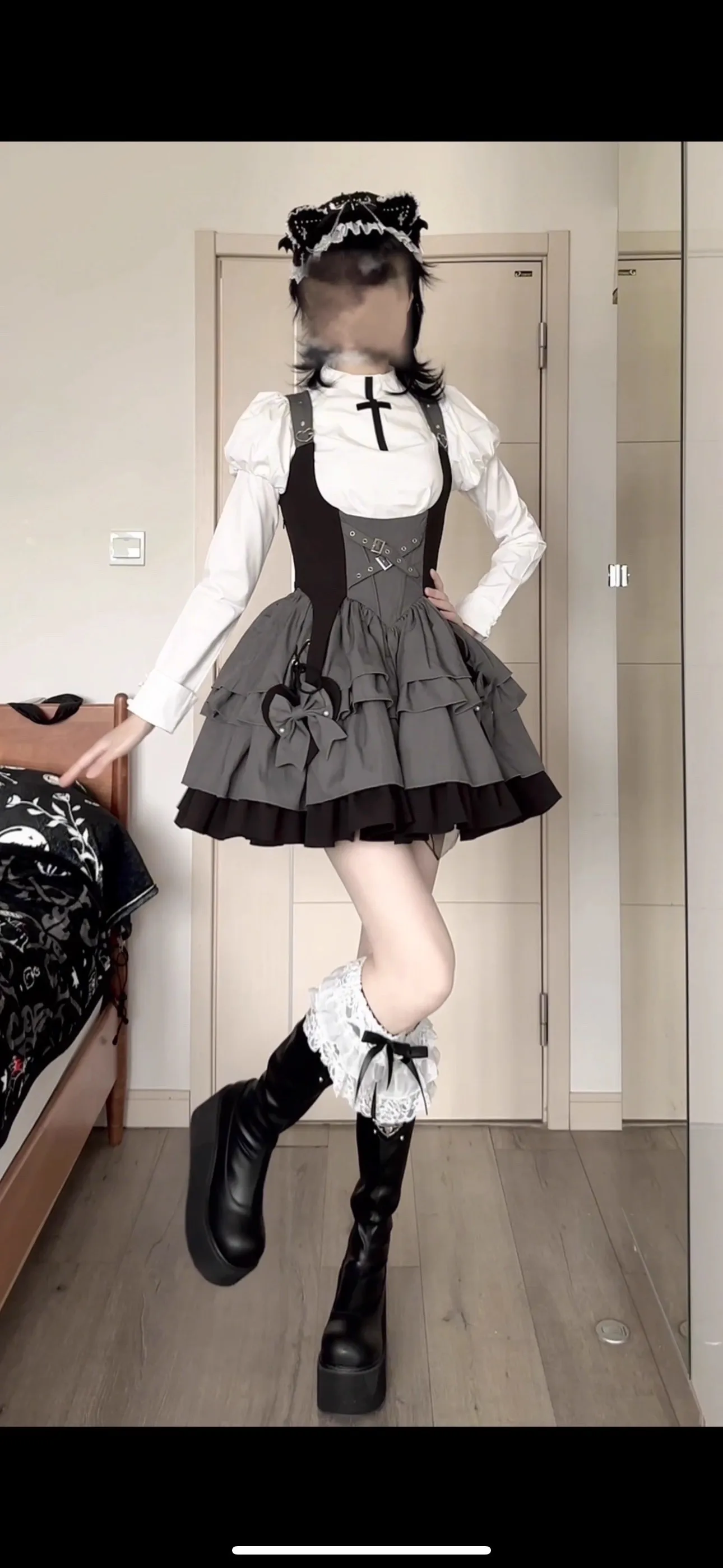 Lolita Spitze JK Strümpfe Sommer Schleife Knoten Gothic japanischen Stil lange Strümpfe Uniform Kniestrümpfe Y2k Mädchen süße Rüschen lange Socken – Detail 5