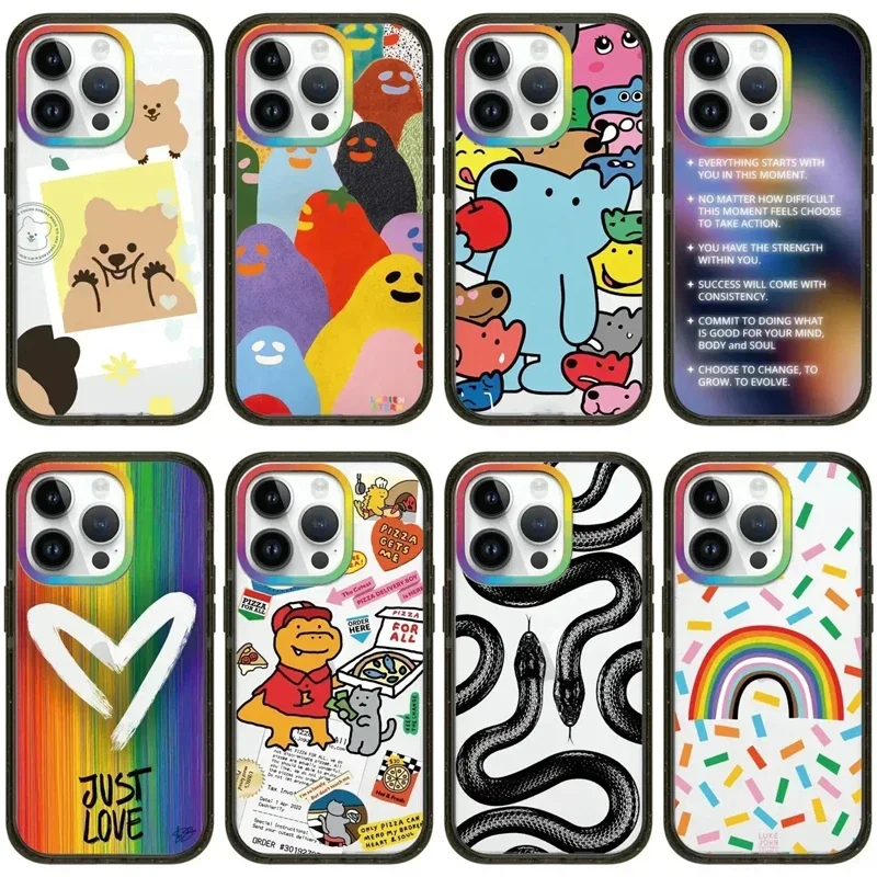 

Цветной 2,0 акриловый мультяшный защитный чехол для iPhone 11 12 13 15 14 Pro Max с камерой, подходит для iPhone 15 Pro Max