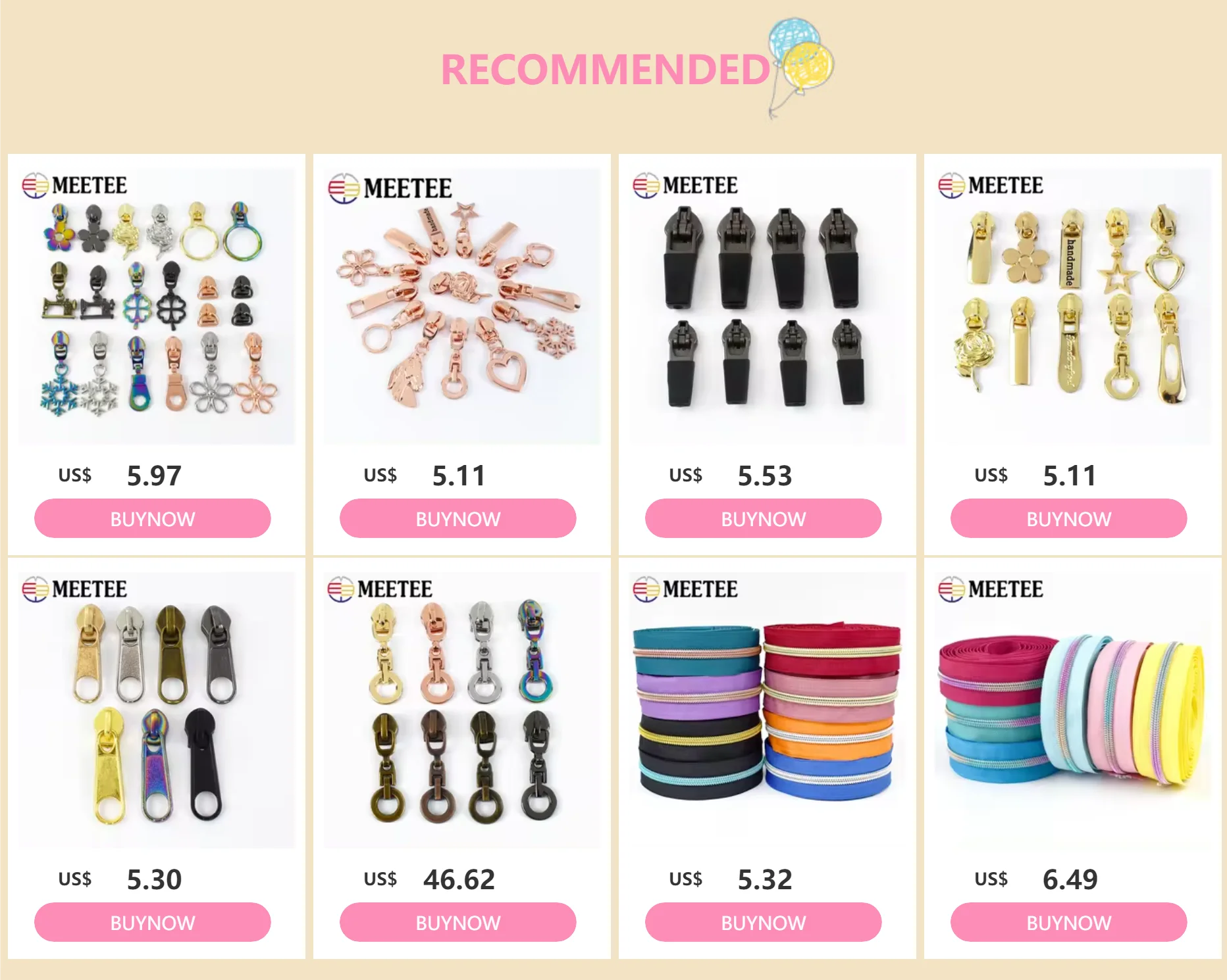 Description Picture 2 of item10/20/30/50Pcs 3# 5# Waterproof Zippers Slider Puller for Nylon Zipper Plastic Zip Head Bags Garment DIY Sewing Accessories