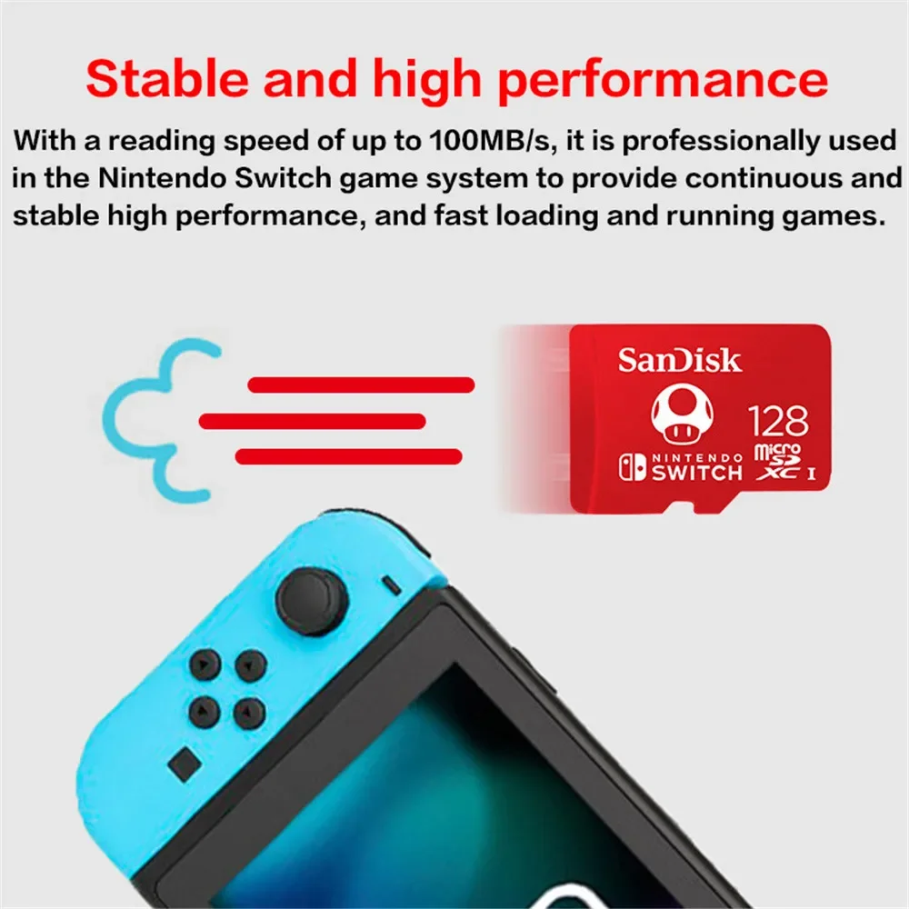 Carte mémoire micro SD Sandisk Carte mémoire microSDXC pour Nintendo Switch  512 Go
