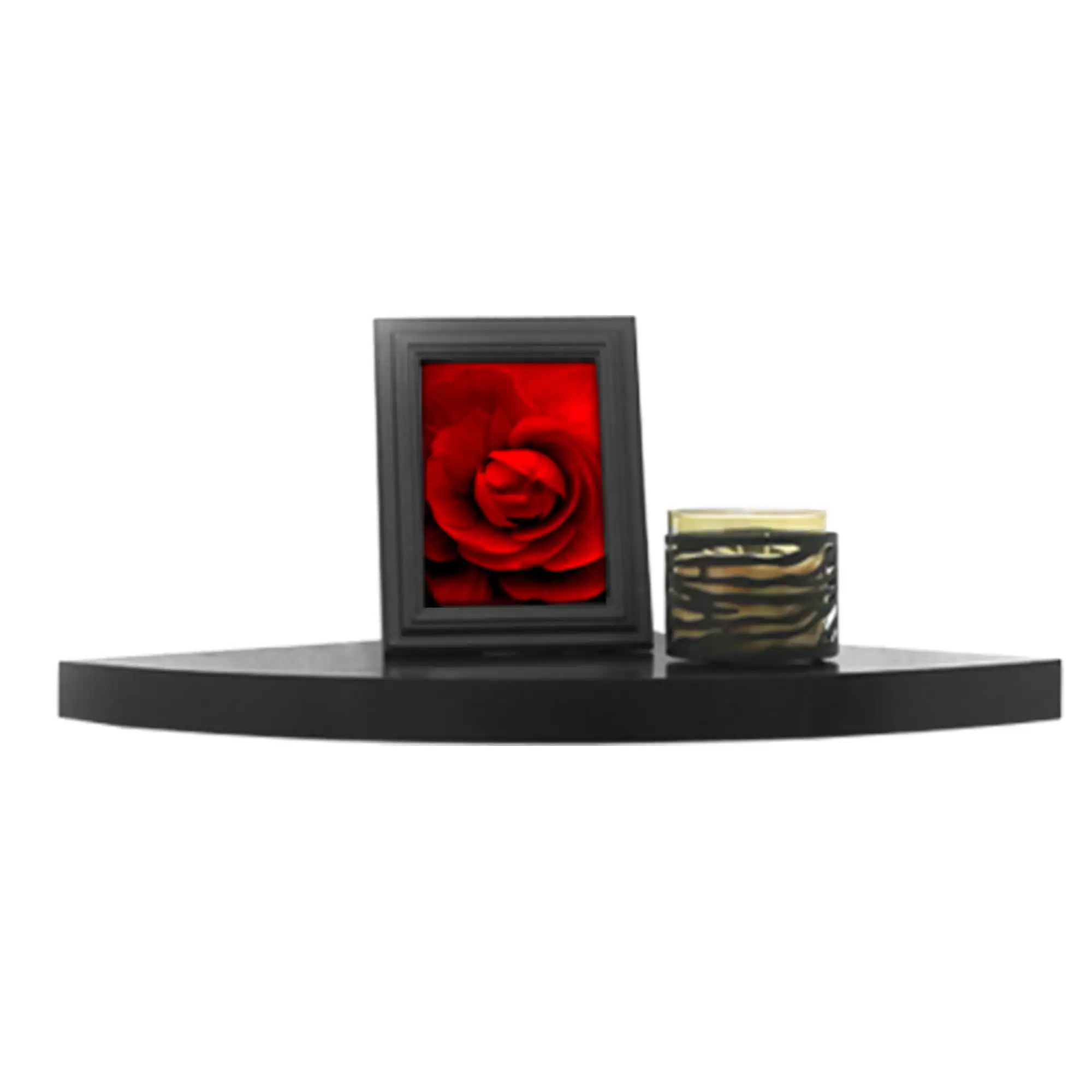 

InPlace Shelves Triangle Wood Modern Floating Corner Wall Shelf with Invisible Brackets, One, 18 inch, Black
