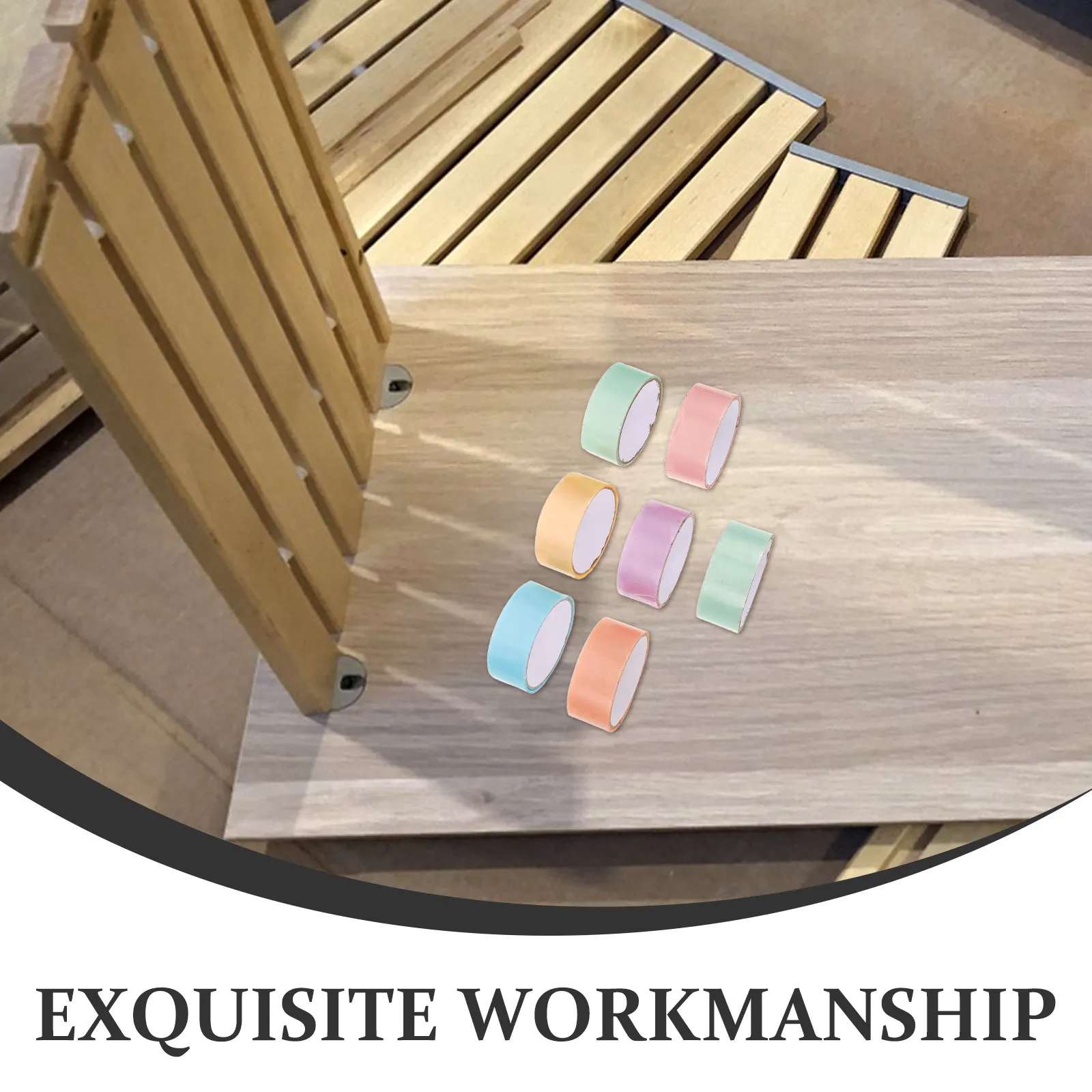 7롤 생동감 넘치는 무지개 무늬 덕트 테이프 상자용 넓고 튼튼한 접착제 학교 정리용 다채로운 라벨링