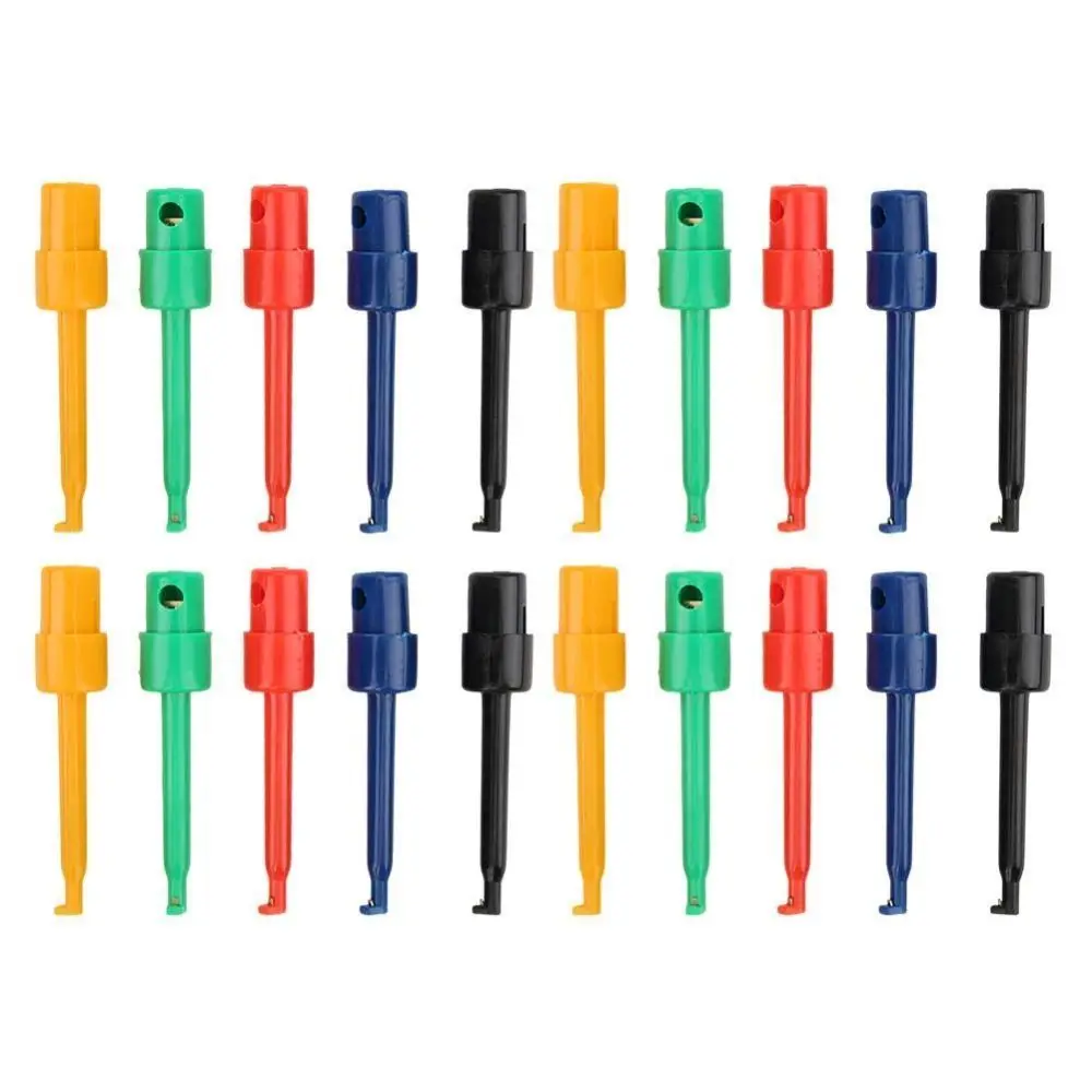 Mini Test Hook Clip Round Crocodile Clip Hook Test Probe Circular Multimeter Lead Wire Kit For Electronic Testing