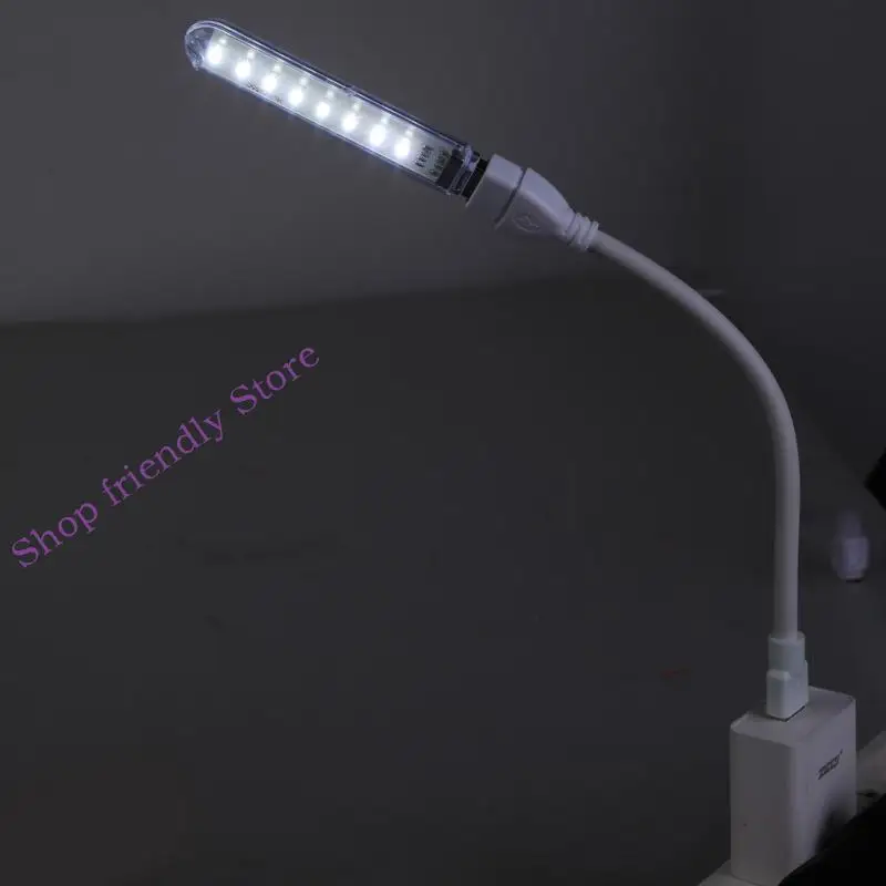 8개의 LED와 유연한 암을 갖춘 조정 가능한 USB LED 조명으로 야외 행사, 기숙사 및 침실의 조명 향상