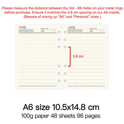 Premium Loose Leaf Spiral Notebook with High-Quality 100g Paper Inserts (A6 Ruled)