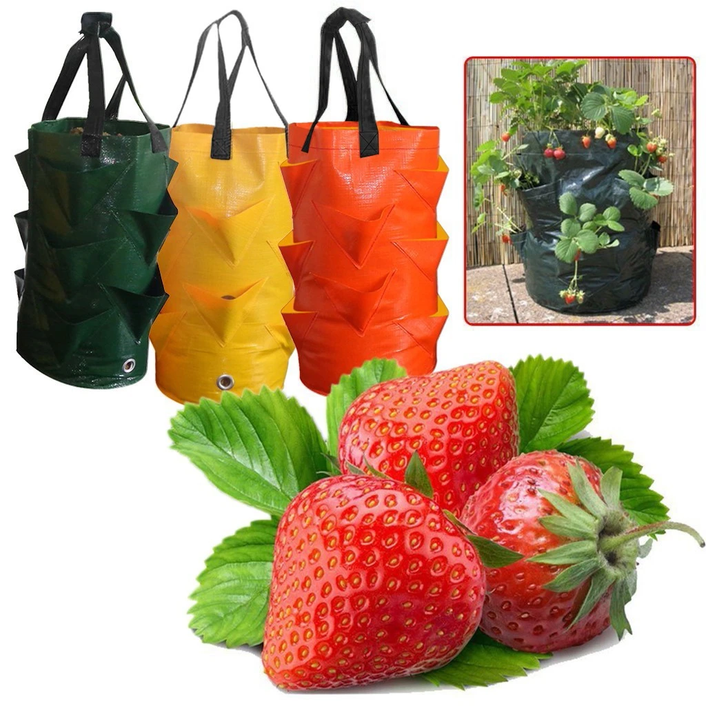 ceramic flower pots Strawberry Planting Bag Creative Multi-mouth Container Bag Grow Planter Pouch Root Plant Growing Pot Side Home Garden Tool plastic flower pots