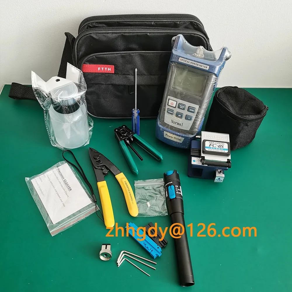 FTTH Cold Splicing Tool Kit Fiber Tool Kit FC-6S Fiber Cleaver Pen Optical Power meter