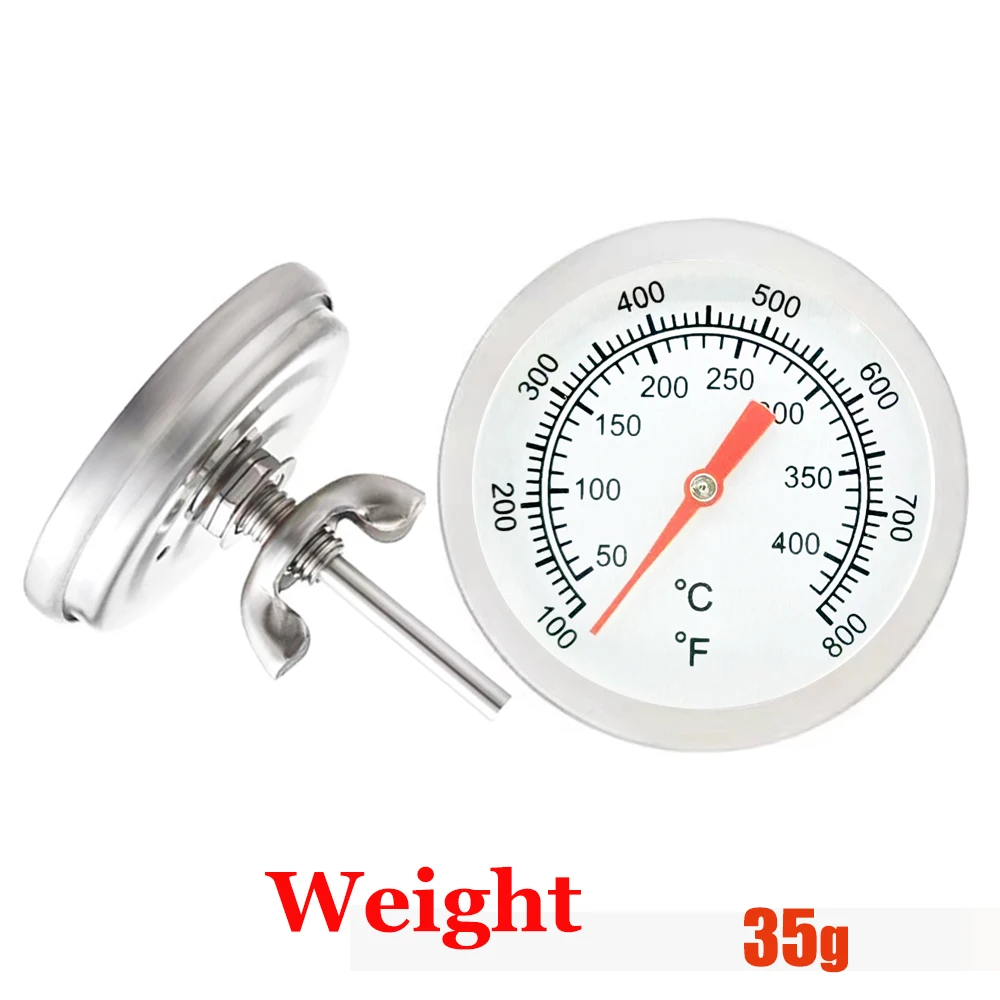 50℃-400℃/100°F-800°F 52mm Stainless Steel BBQ Smoker Grill Temperature Gauge Barbecue Thermometer Cooking Food Oven Kitchen 3
