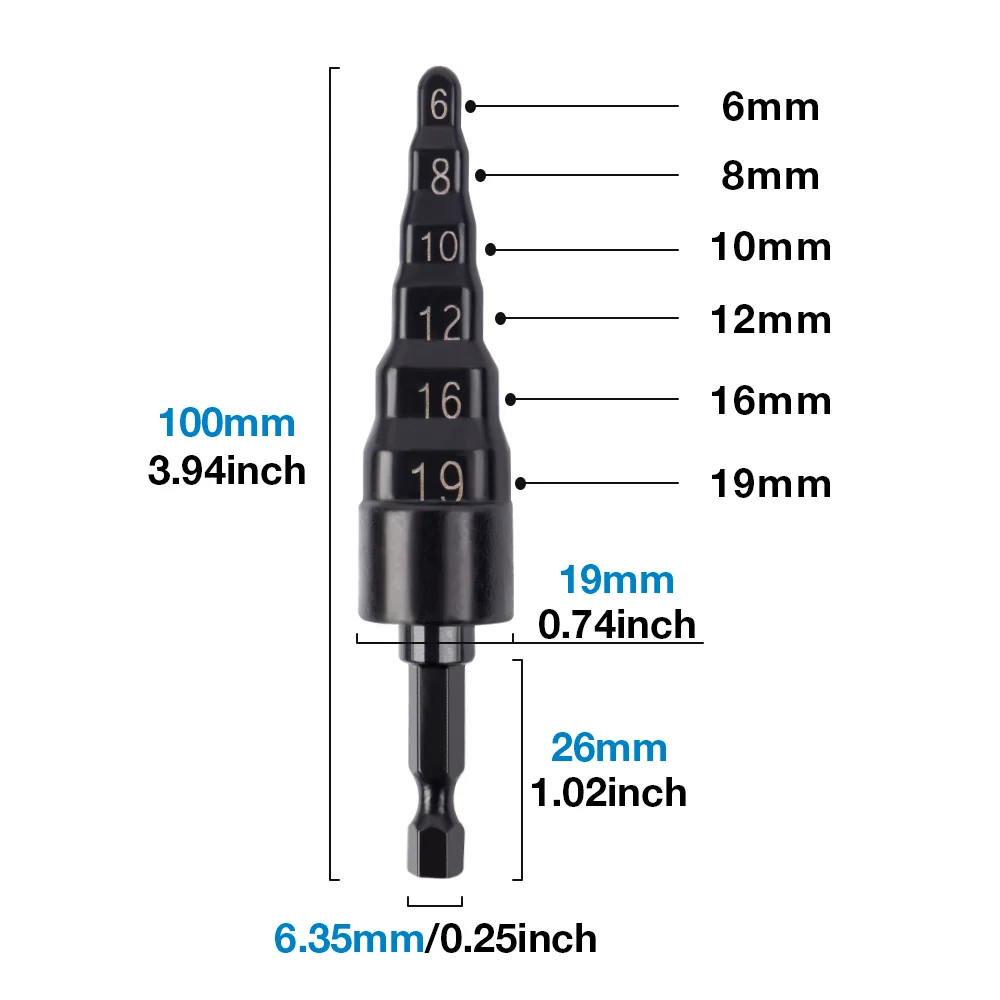 Set Da 6 Espansori Per Tubi In Rame 1/4"-7/8" Con Gambo Esagonale, Per HVAC E Condizionatori, Acciaio Resistente, Antiusura