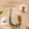 Beech Wood Chew Bead Pacifier Clips Dummy Chain Holder Newborn Soother Chains Nipple Holder For Babies Teething Toy Baby Chew 5