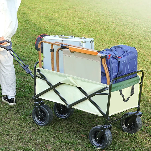 Hordozható Poggyász Kocsi Kültéri Kemping Összecsukható Állítható Húzó Piknikterheléshez 150 Kg