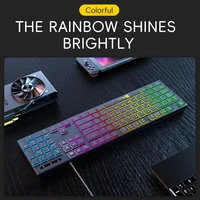 RGB Keyboard Color Backlit Ultra Thin Quiet 104 Keys Mini Multimedia Mute USB Keyboard Ergonomics For Laptop PC English 2