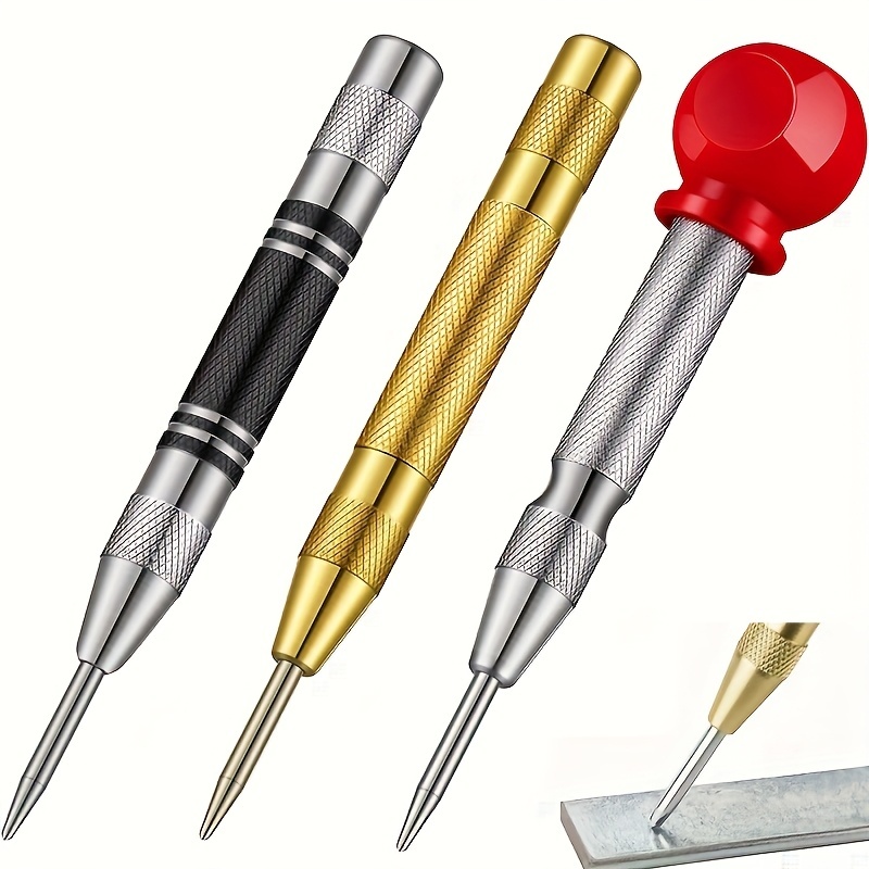 3pcs ASDTODW Automatic Center Drilling Set - Adjustable Spring Loaded Metal Drill Bit, Powerful Tungsten Steel, Precision Center