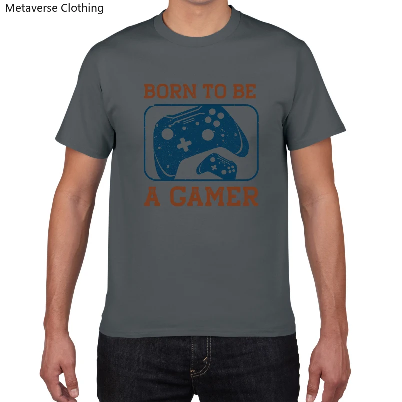

Забавные футболки Born To Be A Gamer, мужские хлопковые топы большого размера, повседневные футболки с коротким рукавом для мальчиков