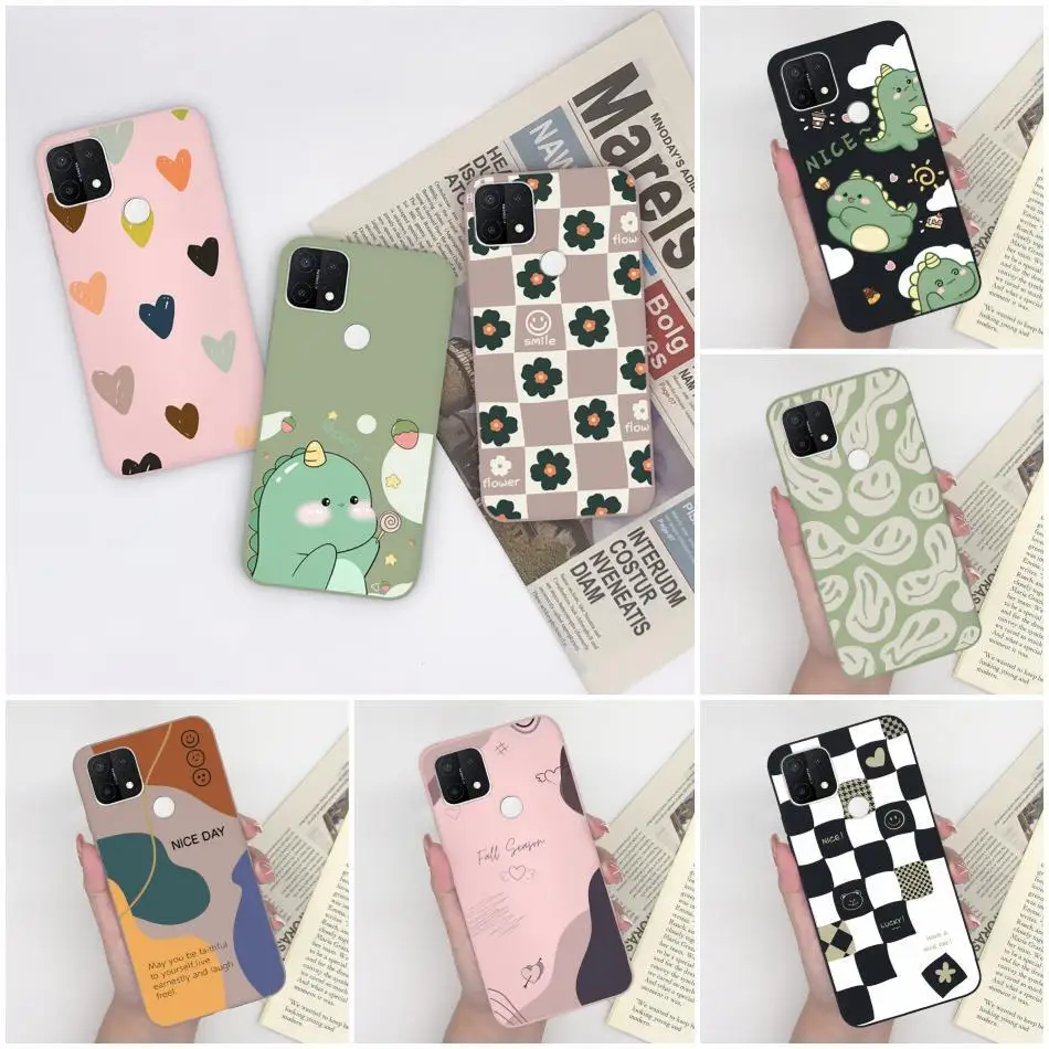 For-OPPO-A15-A15S-A35-Case-Heart-Smiling-Face-Phone-Bags-Soft-Silicone ...