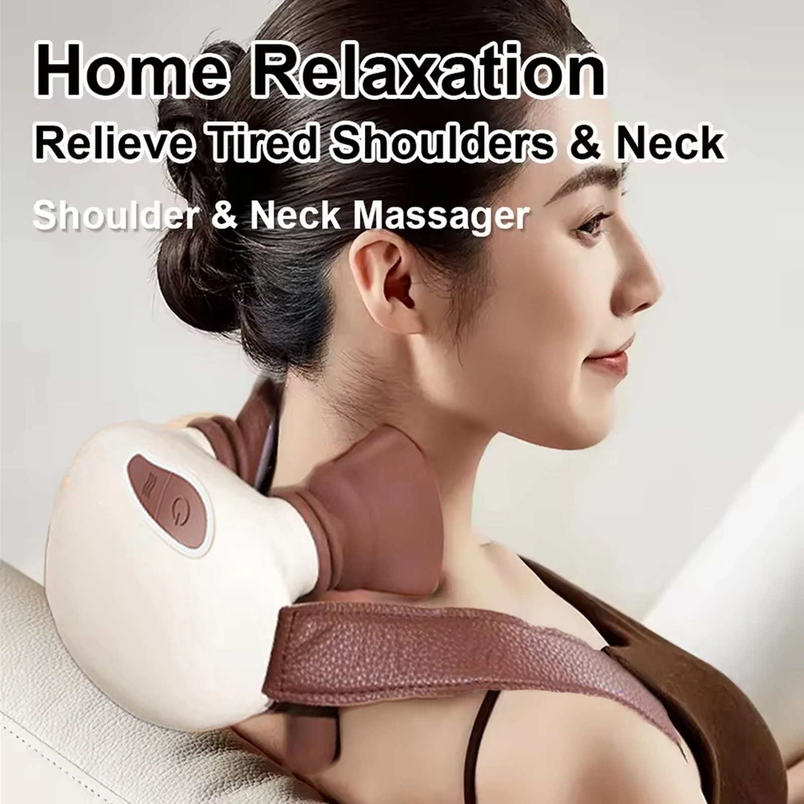 Finger Pressure Neck Massager Heated Back and Shoulder Massager Electric Kneading Neck Deep Massage Muscle Relax