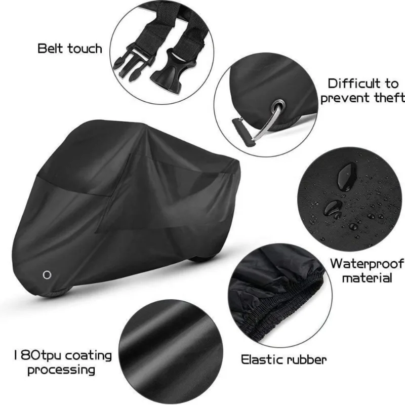 All-Weather Waterproof Motorcycle Cover with UV and Dust Protection - Available in Multiple Colors and Sizes