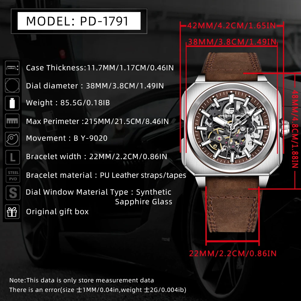 PAGANI DESIGN Men's Watches Mechanical Watches For Man Top Automatic Men's AR Sapphire Mirror Wristwatches reloj hombre