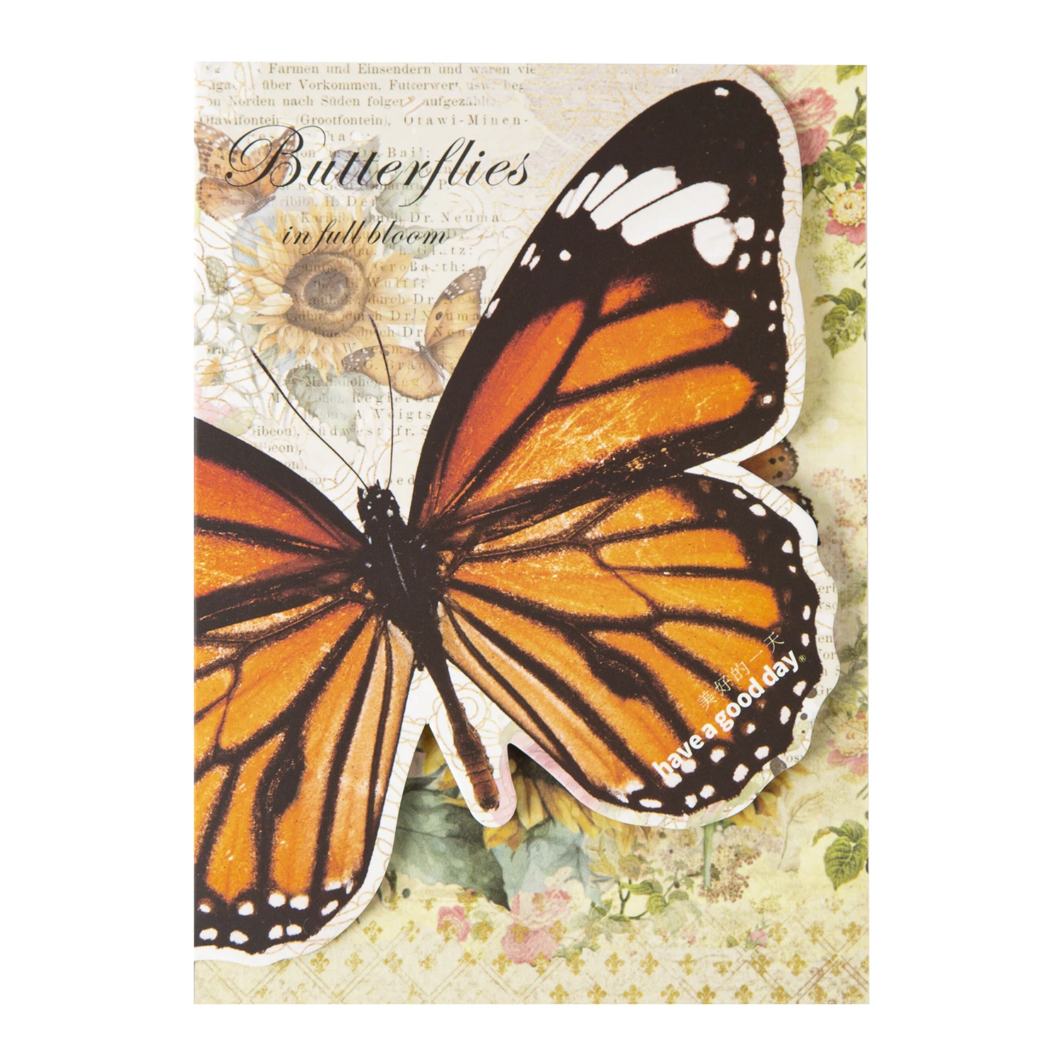 30 Sheets Butterfly in Full Bloom Series Vintage Butterfly Flower Material  Paper Creative DIY Junk Journal Collage Stationery