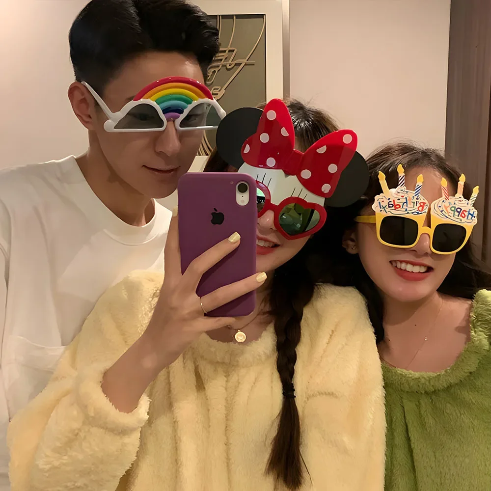 Funny Glasses Women Birthday Party Eyewear Personalized Black Eyeball Decorative Shade Men Halloween Ball Alien Eyeglasses