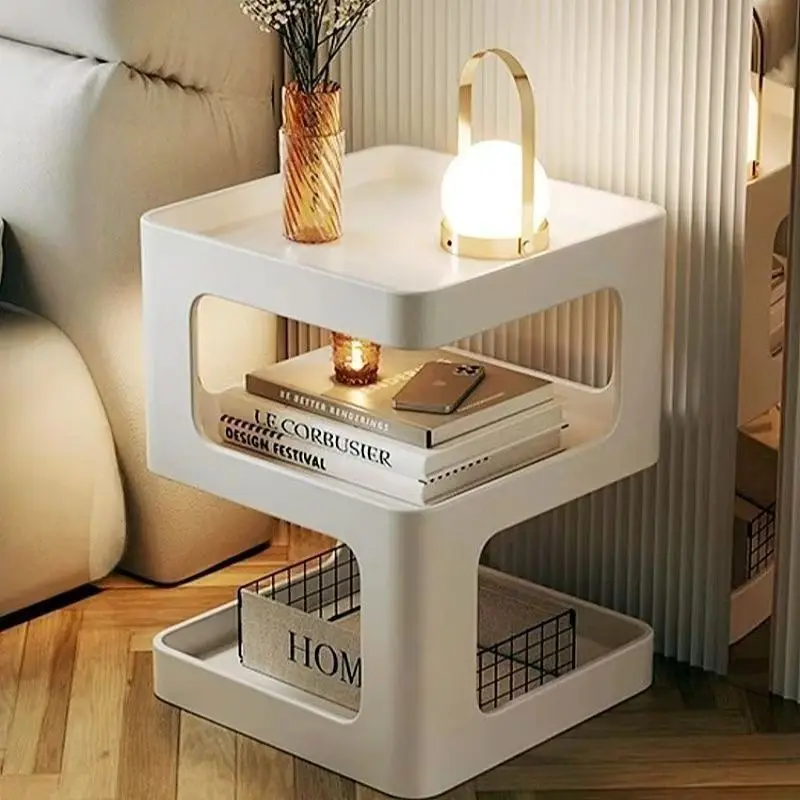 طاولة جانبية كنبة حديدية صغيرة ، خزانة بجانب السري...