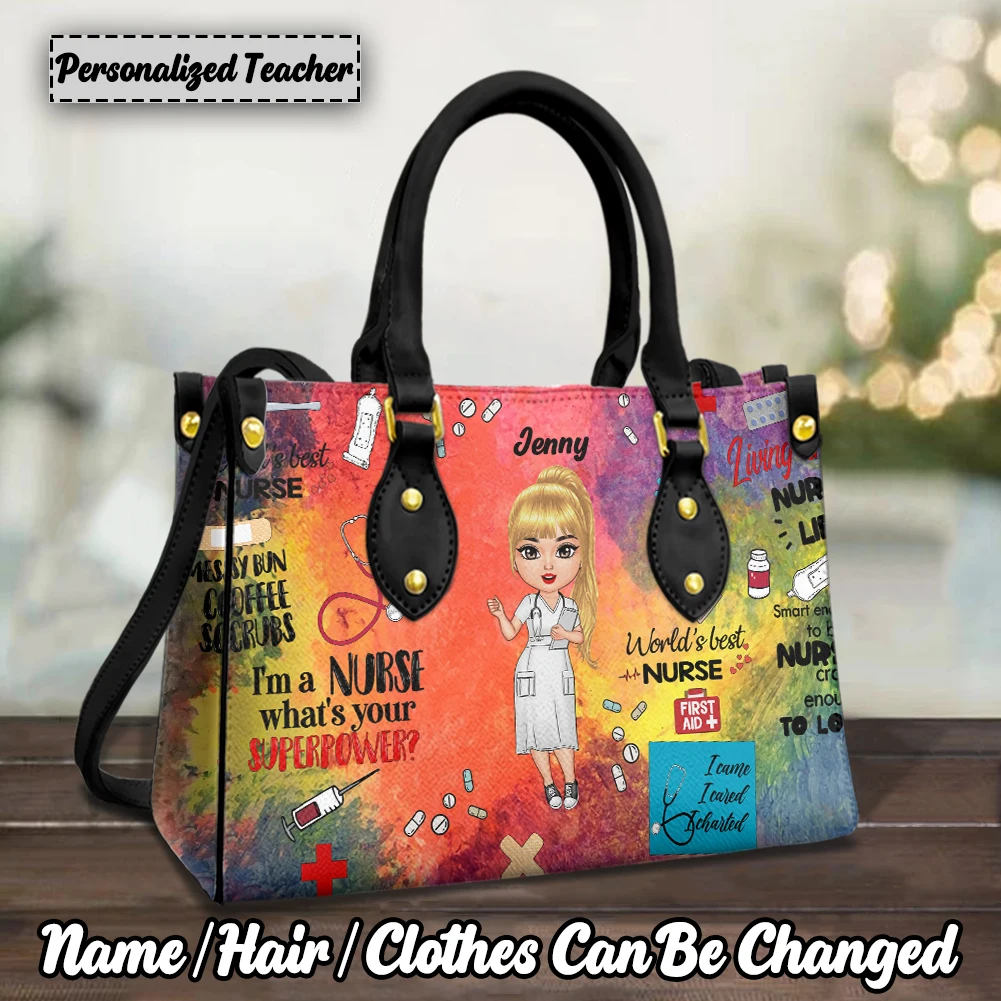 Handbag Purse for Women Luxury Cartoon Nurse Personalized Appearance PU Leather Ladies Crossbody Bag Woman New Casual Tote Bags