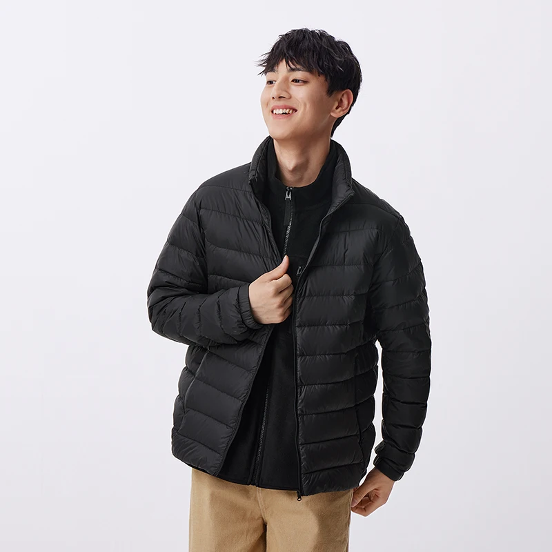 Semir Down Jacket Men Three-Proof Lightweight Short Jacket New Winter Warm Solid Color Versatile Collar Top