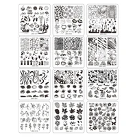 Dragon Eye Ink Stamping Plates  Cute Cat Claw Dog Stainless Steel Image Stencil Flower Leaf Nail Art Stamp Templates Line Face 2