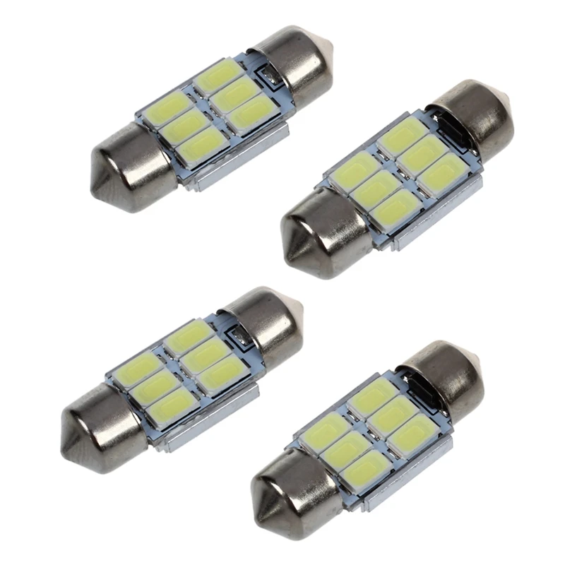 

4Pcs 31 Mm 6 5630 SMD LED Festoon Indoor Lighting 3W 195LM 6500K