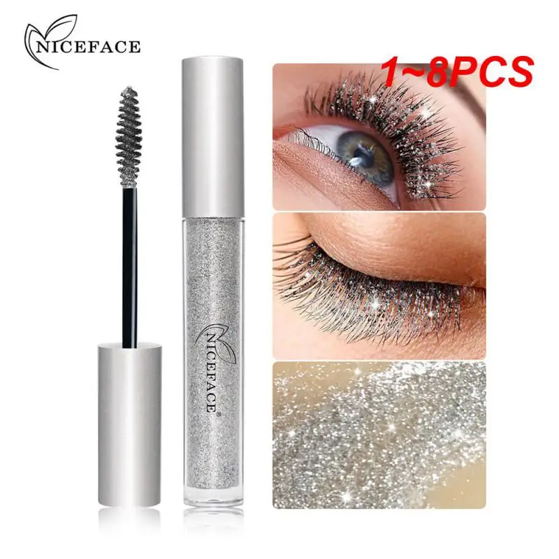 

1~8PCS Glitter Mascara Fast Eyelashes Curls Extension Make-Up Waterproof Long-lasting Lengthens Eye Lash Mascara Cosmetics