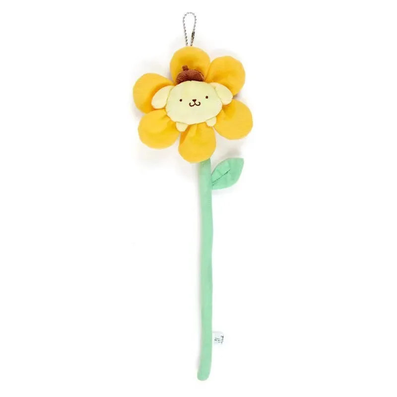Kawai Anime Sanrios Melody Cinnamoroll Kuromi Sun Flower Plush Toy Pendant Bendable Flower Doll Toy Girls bouquet Gift
