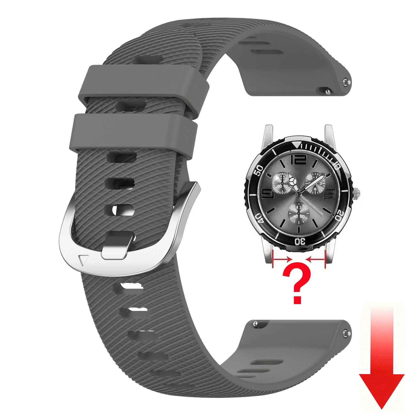 Versatile Silicone Watch Strap - Multiple Size Options