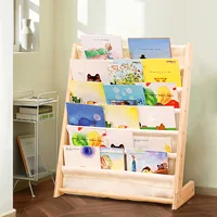 6 Tiers Solid Wood Children Kids BookShelf Multi-layer Magazine Shelf Book Picture Storage Rack for Kids Bedroom Save Space 1