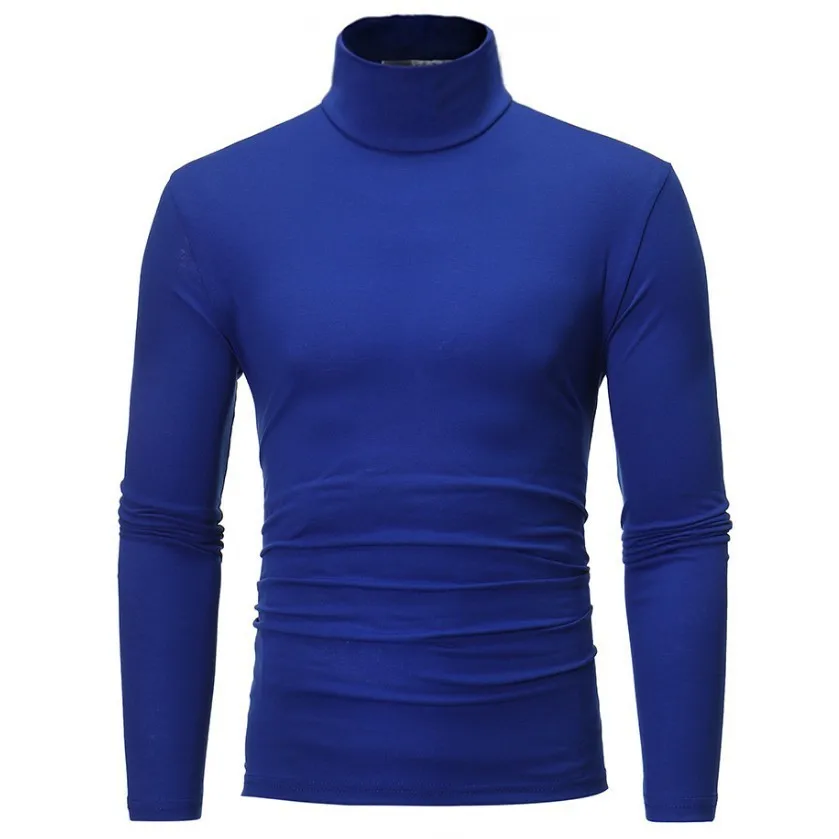 Spring Autumn Winter Men's Bottom Shirt High Elasticity Men's Casual Long Sleeve Sports Turtleneck Quality Tops 5