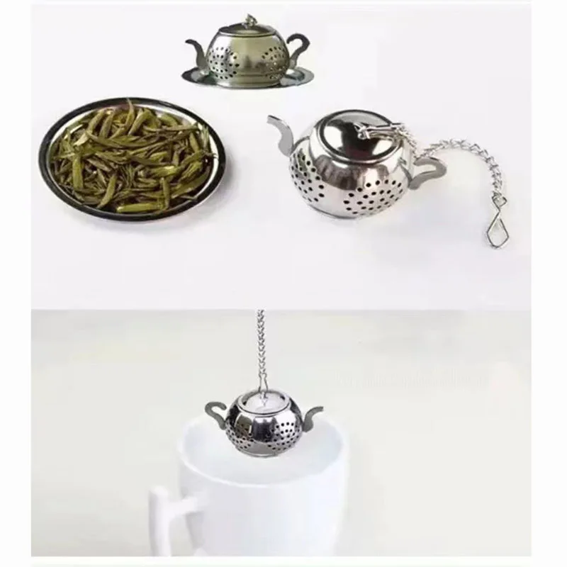 Tea Infuser Tea Strainer Tea Filter Tea Strainers Stainless Steel Mesh Infuser With Chain Hooks Teakettle Locking Tea Filter Infuser Spice Strainer