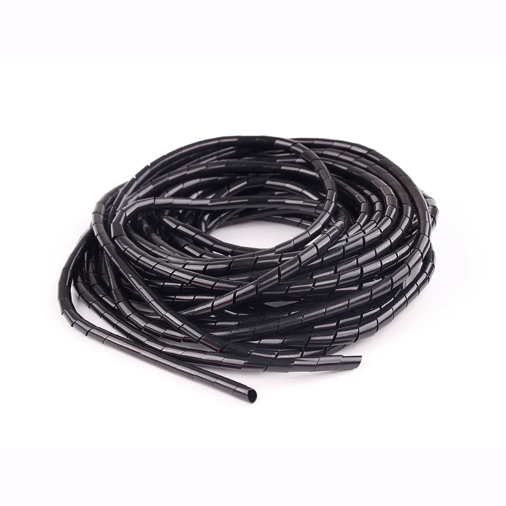 Cubre Cables En Espiral 1/4 De Pulgada Negro (5 Metros)