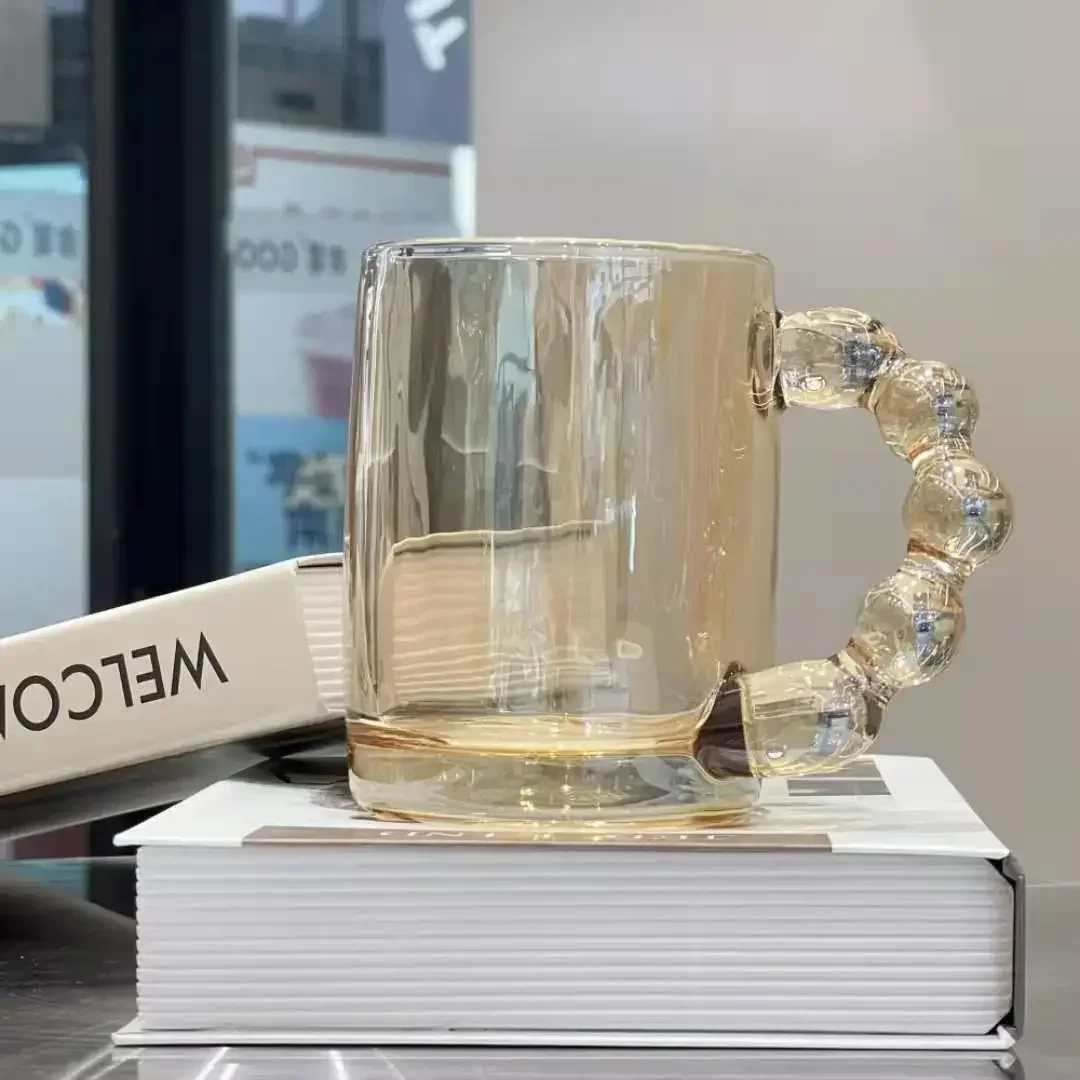Europe Style Coffee Mugs Luxury handle Coffee Milk Afternoon Tea Cup Creative Bubble Glass Cups For Friend Gift