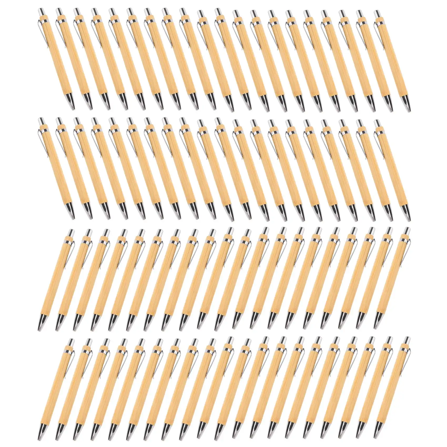 

80 Pcs Ballpoint Pen Set Bamboo and Wood Writing Tools, 40 Pcs Black Ink & 40 Pcs Blue Ink