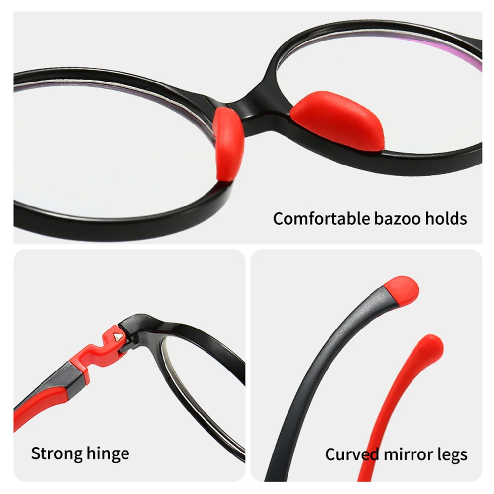 Vintage Round Eyeglasses Frames Kids Plain Glass Spectacles Soft Flexible Anti Blue Glasses Frame For Child Boy Girl 10 Years